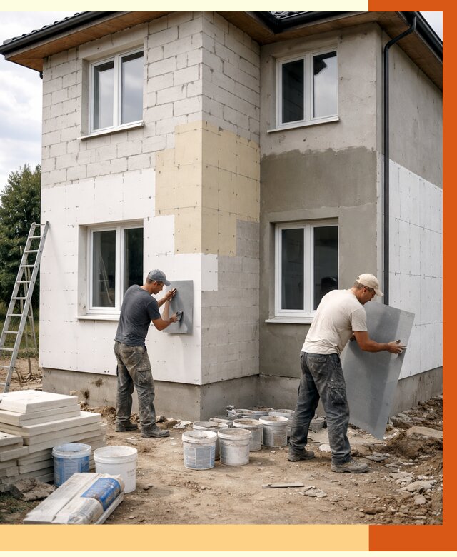 Утепление дома из газобетона в Полысаеве от 4319 руб./м² — заказать у ТепломастерПлс