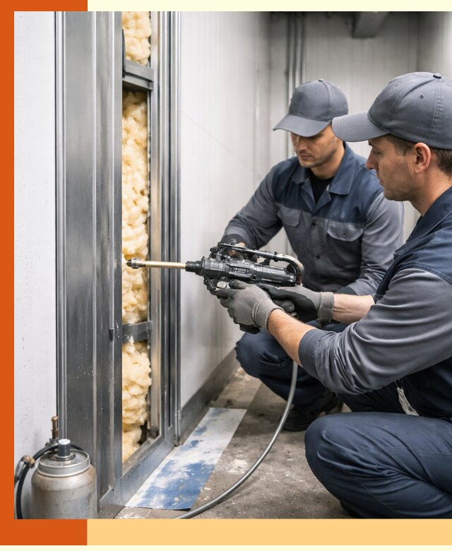 Заполнение пустот холодильных панелей в Полысаеве специализированной пеной